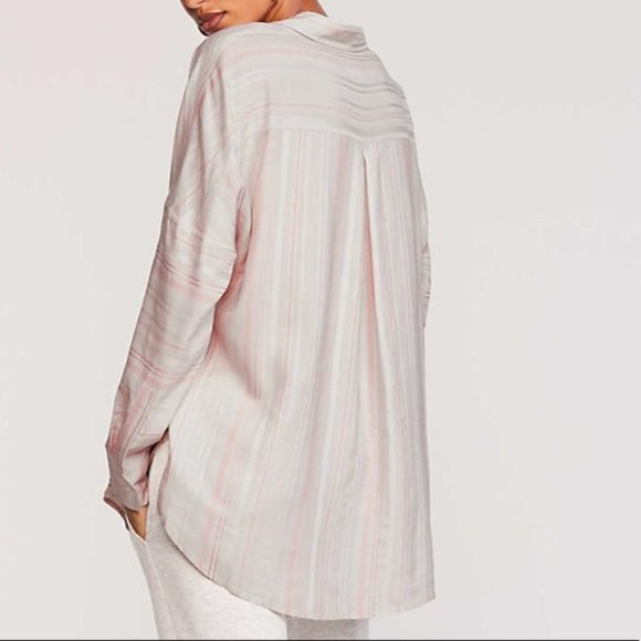 Sold Lou & Grey Pink Striped Buttondown Tie Fro… - Picture 2 of 7